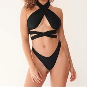 𝅺TROPIC OF C bianca top in black glow | XS NWT